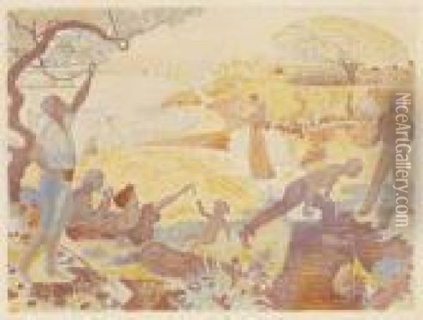 Au Temps D'harmonie Oil Painting - Paul Signac