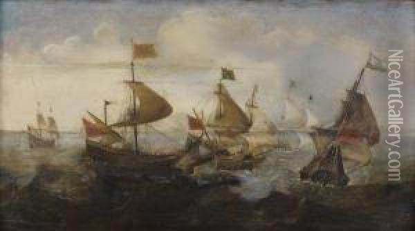 Combat Naval Contre Des Turcs Oil Painting - Andries Van Eertvelt