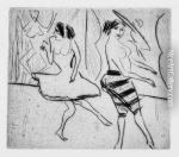 Tanzerinnen Im Atelier Oil Painting - Ernst Ludwig Kirchner