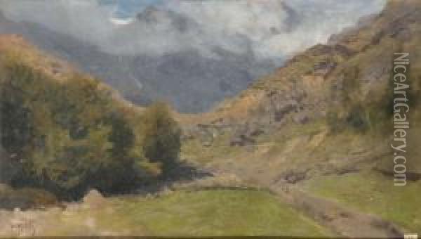 Valle Piemontese Oil Painting - Filiberto Petiti