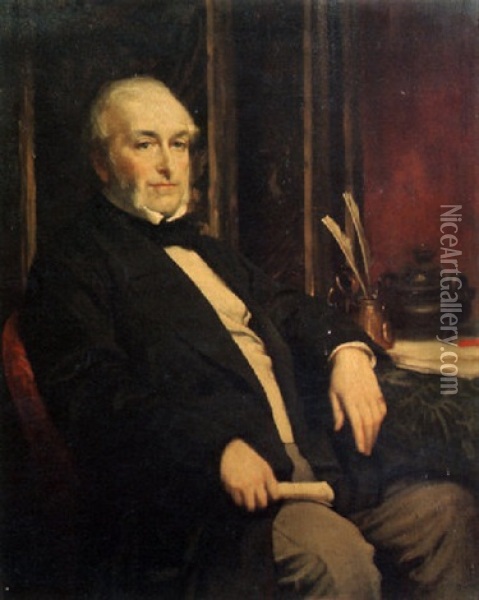 Portrait Of William Keppel, Sixth Viscount Barrington Oil Painting - Lord Frederic Leighton