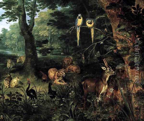 Paradise (detail) Oil Painting - Jan Brueghel the Younger