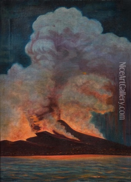 L'eruption Du Vesuve En Avril 1872 Oil Painting - Wilhelm Kranz