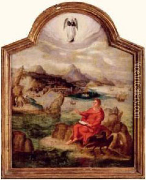 Saint Jean A Patmos Oil Painting - Lambert van Noort