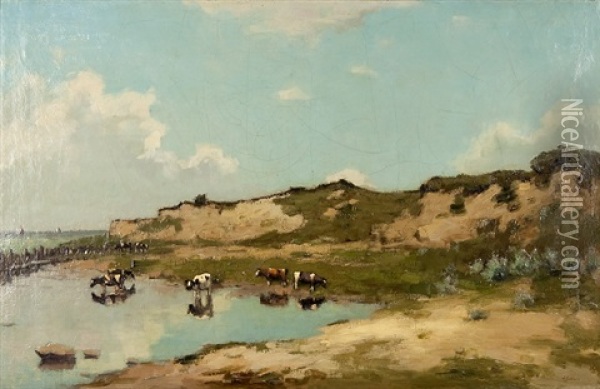 Vaches En Frise Du Nord Oil Painting - Egnatius Ydema