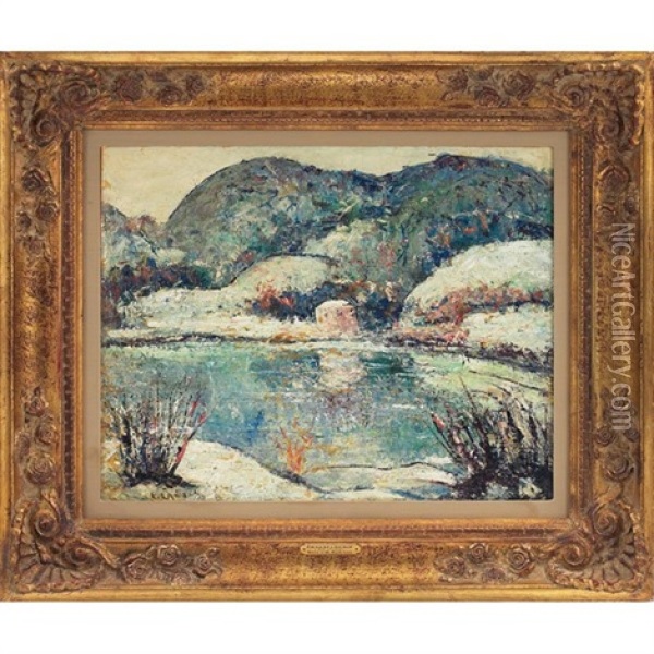Winter In The Berkshires Oil Painting - Ernest Lawson