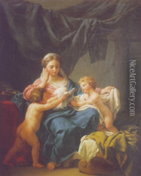 La Sainte Famille Oil Painting - Louis Jean Francois Lagrenee