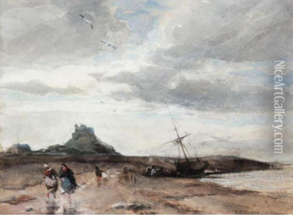 Holy Island Oil Painting - Robert Buchan Nisbet