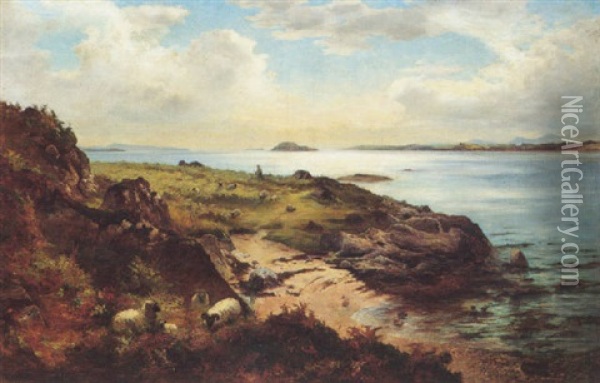 Coastal Scene Oil Painting - James S. Kinnear