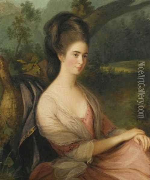 Portrait Of Miss Charlotte Dee, Later Lady Nugent Oil Painting - Thomas Hickey