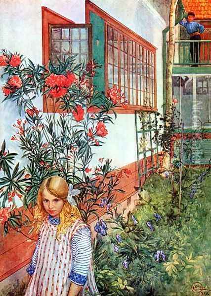 Ingrid W. Oil Painting - Carl Larsson