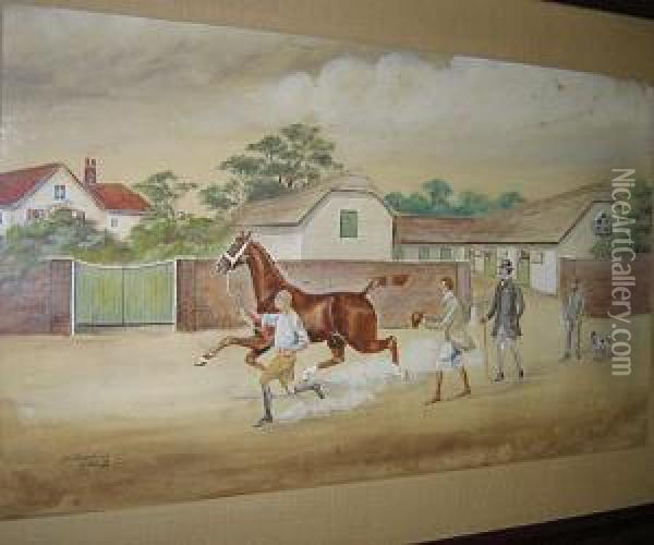 Au Manege Oil Painting - Henry William Standing