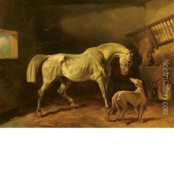 La Stalla Oil Painting - August Friedrich Schenck