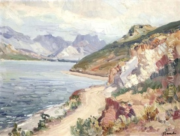 Brandlvei Dam Oil Painting - Pieter Hugo Naude