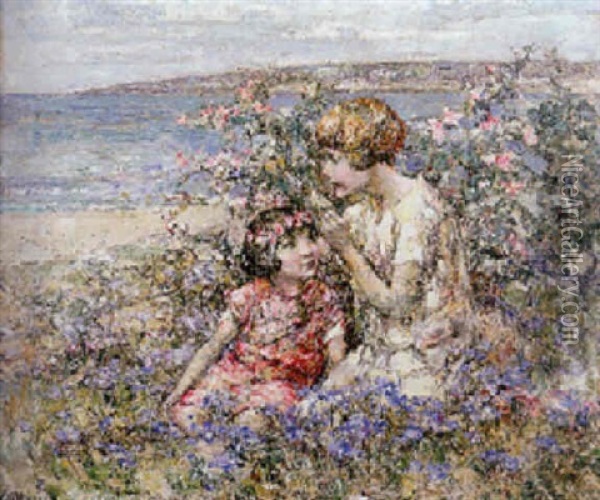 The Chaplet Oil Painting - Edward Atkinson Hornel