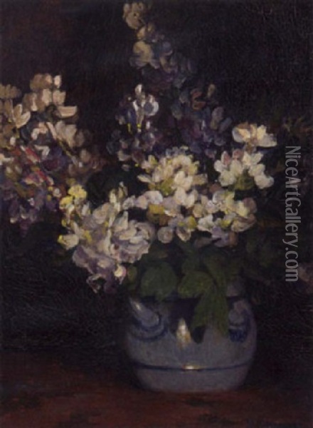 Etude Fleurs Oil Painting - Minerva Josephine Chapman