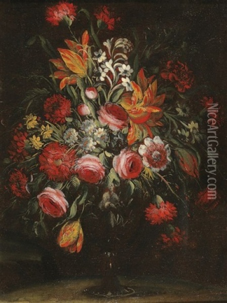Blumenstillleben Oil Painting - Margherita Caffi