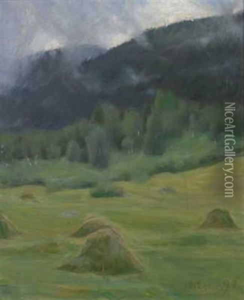 Regn Oil Painting - Halfdan Egedius