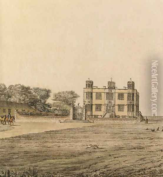 A view of Barlborough Hall, Derbyshire Oil Painting - Samuel Hieronymous Grimm