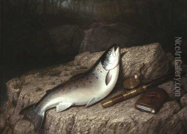 The Fisherman's Catch Oil Painting - Walter M. Brackett