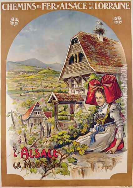 Poster advertising Alsace Oil Painting - P. Kauffmann