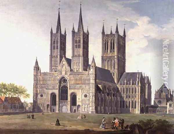 Lincoln Cathedral from the West Oil Painting - Joseph Baker