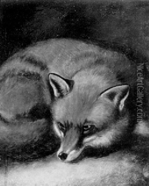 A Fox Oil Painting - Horatio Henry Couldery