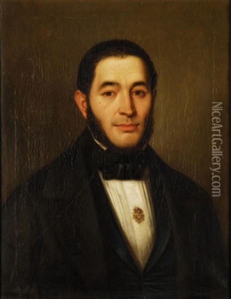 Retrato De Caballero Oil Painting - Antonio Maria Esquivel Suarez de Urbina