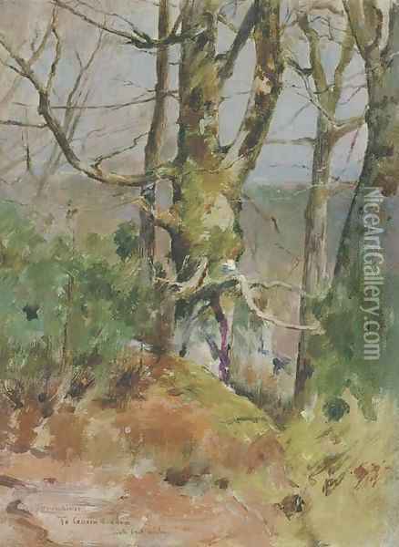 Spring Sunlight, Forest of Fountainbleau Oil Painting - Theodore Robinson