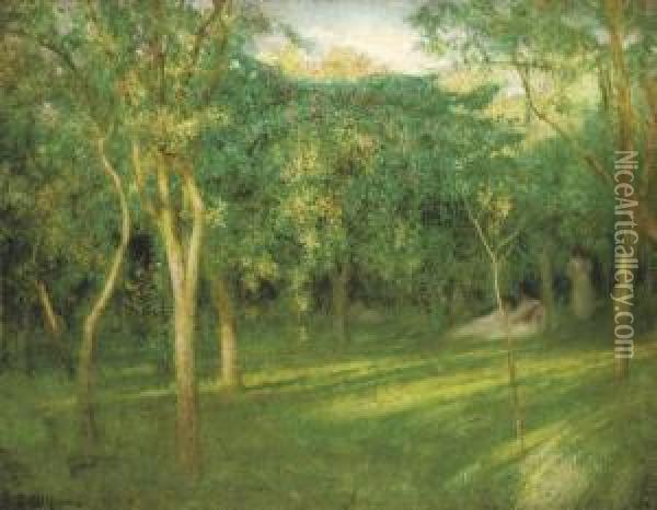 Orchard Oil Painting - Arthur Hacker