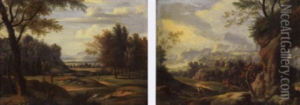Landschaft Mit Figurenstaffage Oil Painting - Johann Franciscus Ermels