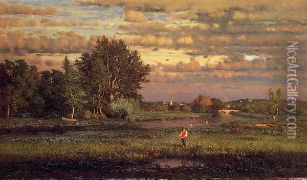 Clearing Up Oil Painting - George Inness