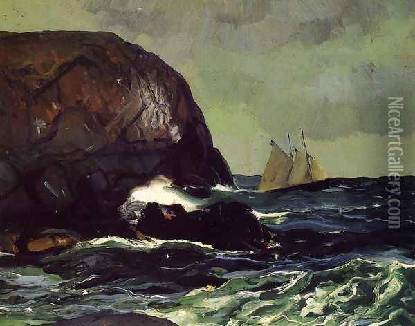 Beating Out To Sea Oil Painting - George Wesley Bellows