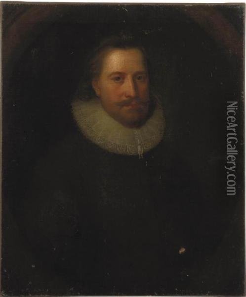 Portrait Of Gentleman Oil Painting - Michiel Jansz. Van Miereveldt