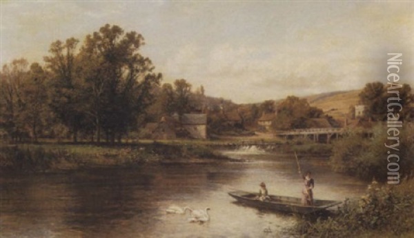 Thames Near Henley Oil Painting - Alfred Augustus Glendening Sr.