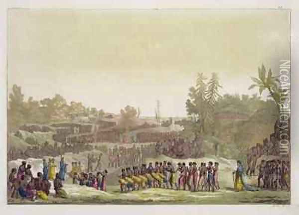 Grand Procession for the Serpent Festival Ouidah Dahomey Oil Painting - Gallo Gallina