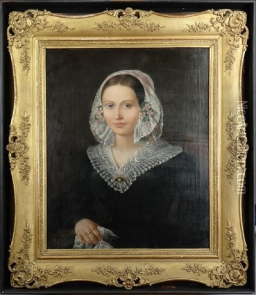 Portrait De Dame De Qualite Oil Painting - Innocent Louis Goubaud