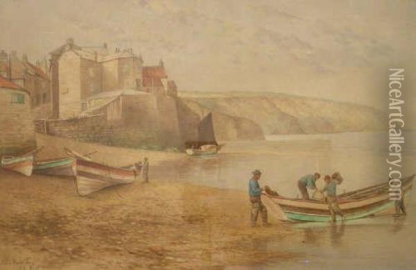 Robin Hoods Bay Watercolour Oil Painting - Kate E. Booth