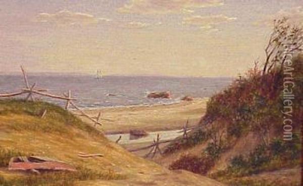 Long Island Beach Oil Painting - William M Davis