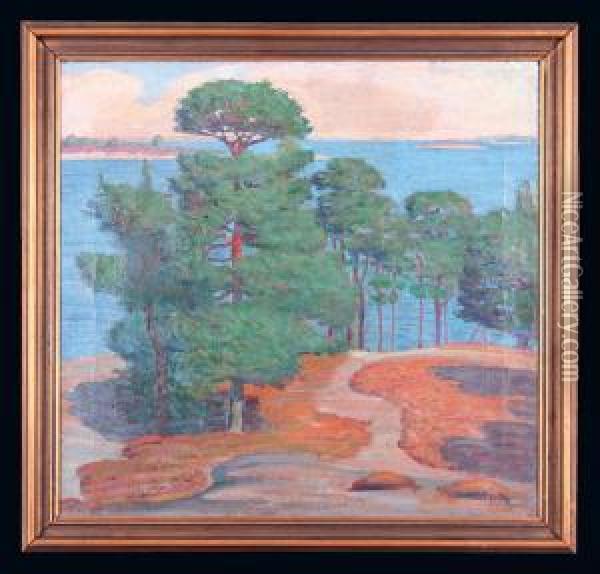 Sosny Nad Morzem, 1917 R. Oil Painting - Aron Gerle