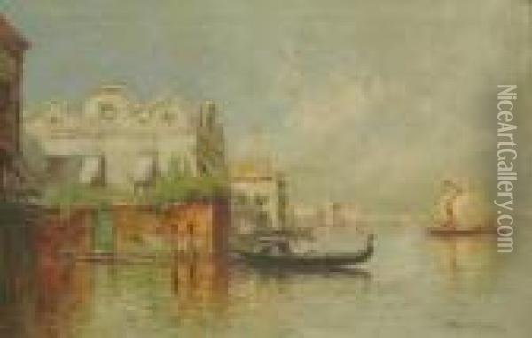 Venetian Gondola Scene Oil Painting - Arthur Vidal Diehl