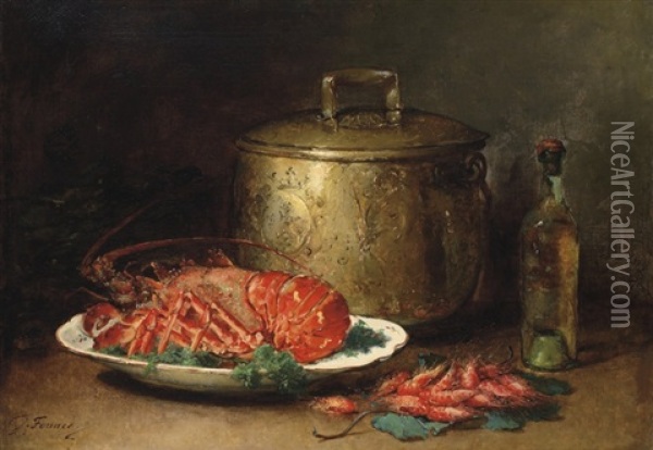 The Seafood Platter Oil Painting - Guillaume Romain Fouace