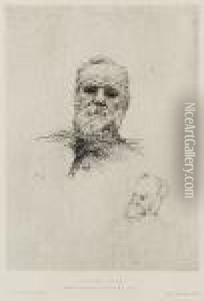 Victor Hugo (deltiel Rodin 7) Oil Painting - Auguste Rodin