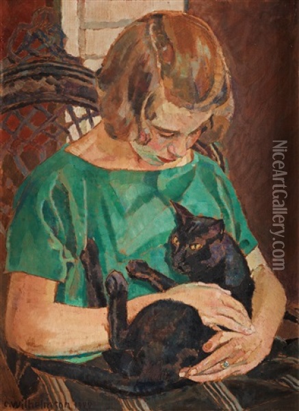 Svarta Katten (the Black Cat) Oil Painting - Carl Wilhelm Wilhelmson