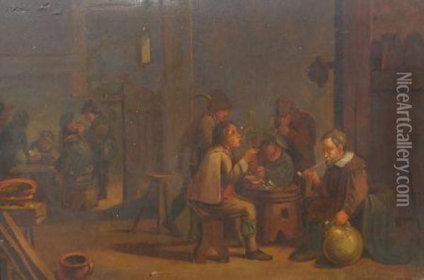 Tavern Interior With Figures Oil Painting - David The Younger Teniers