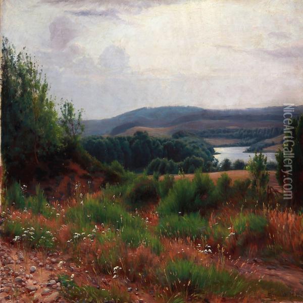 Danish Summer Landscape Oil Painting - Sigvard Hansen