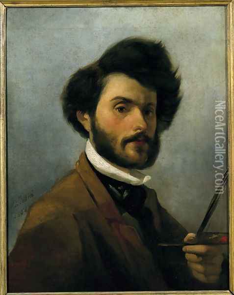 Self Portrait, 1854 Oil Painting - Giovanni Fattori