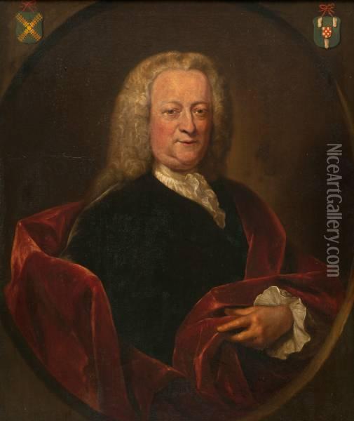 Portret Van Willem Carel Van Der Muelen, Heer Van Blijenburg Oil Painting - Jan Maurits Quinkhard