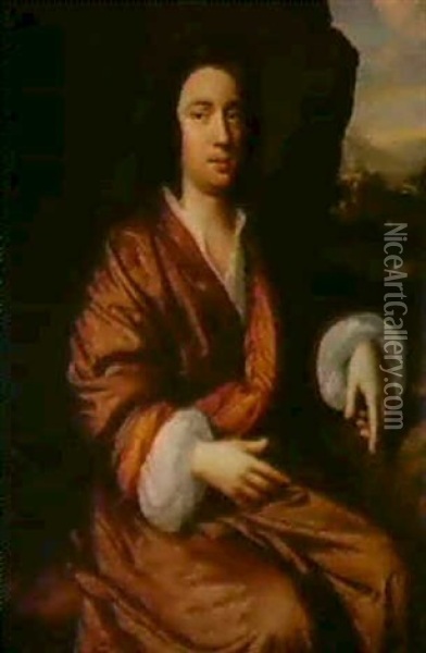 Portrait Of Charles Beale, The Artist's Husband Oil Painting - Mary Beale