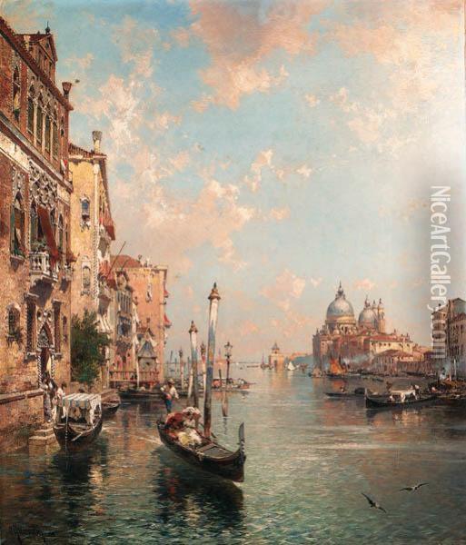 The Grand Canal, Venice Oil Painting - Franz Richard Unterberger